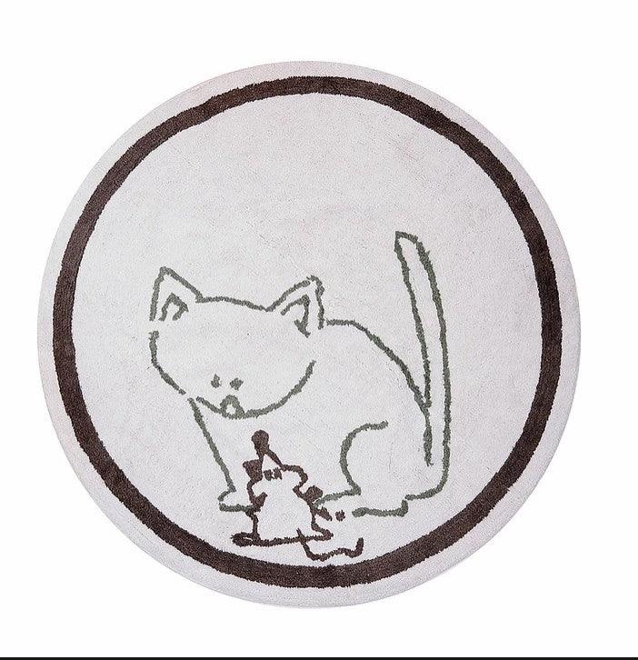 Alfombra Infantil Algodón 100% Lavable Animales Aratextil Gato - Nanetes #