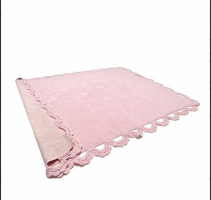 Alfombra Dormitorio Bebé Algodón 100% Lavable Versalles Aratextil Rosa - Nanetes #
