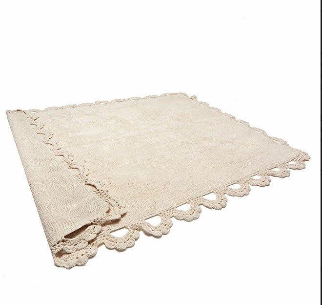 Alfombra Dormitorio Bebé Algodón 100% Lavable Versalles Aratextil Beige - Nanetes #