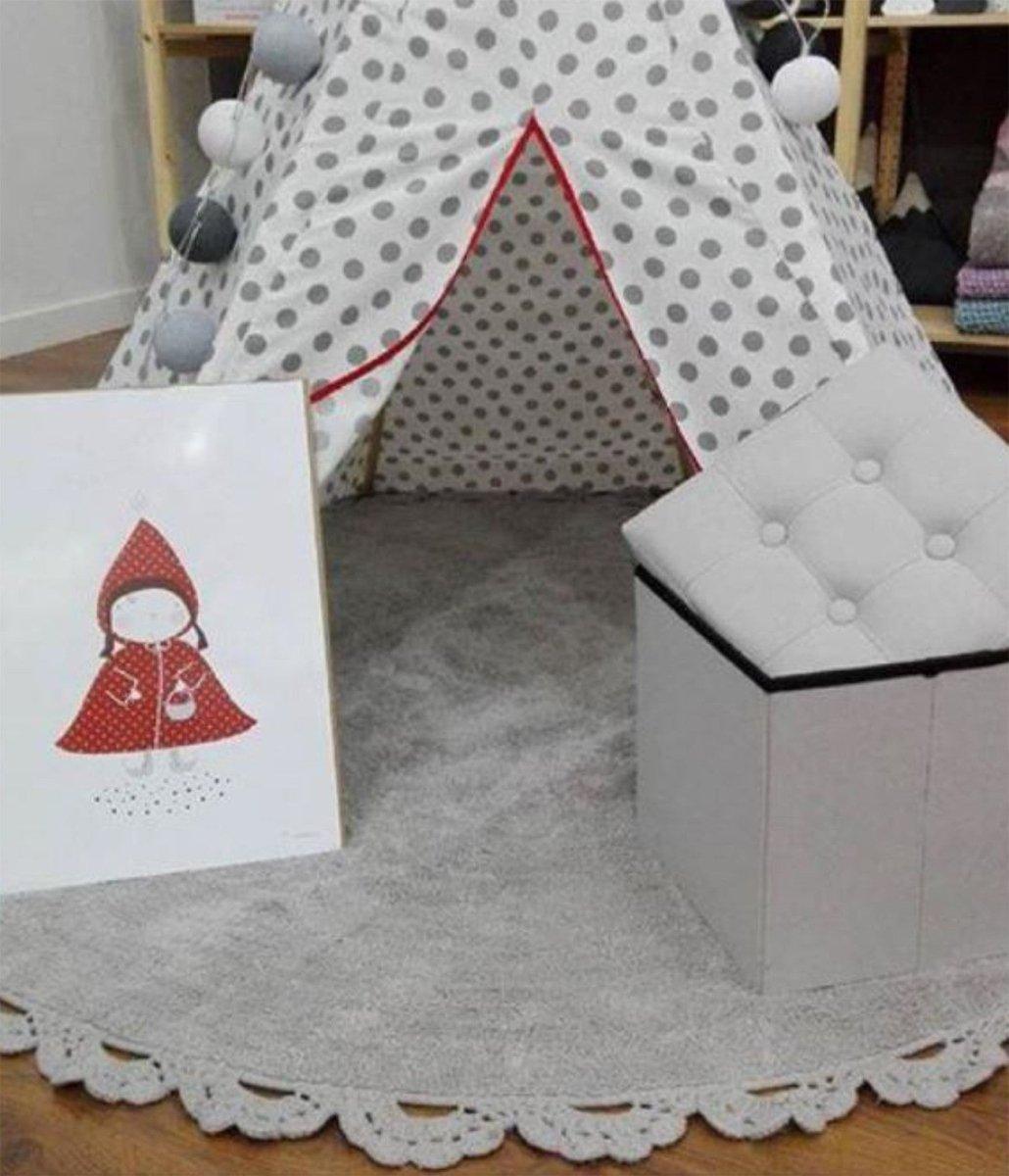 Alfombra Dormitorio Bebé Algodón 100% Lavable Channel Aratextil Gris - Nanetes #