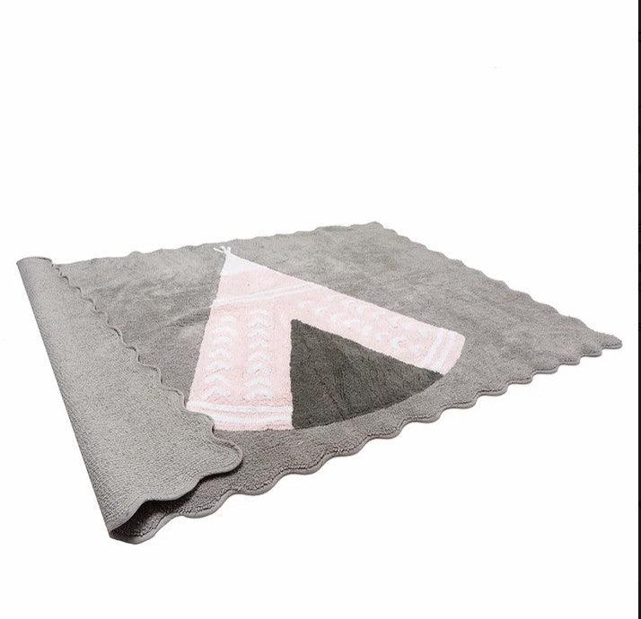 Alfombra Dormitorio Bebé Algodón 100% Lavable Tepee Aratextil Rosa - Nanetes #