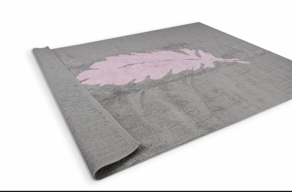 Alfombra Juvenil Pluma Gris/rosa - Nanetes #
