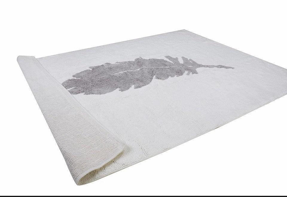 Alfombra Juvenil Pluma Blanco/Gris - Nanetes #