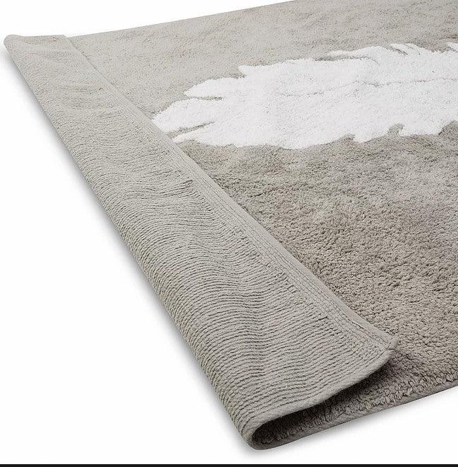 Alfombra Lavable Pluma Gris/Blanco - Nanetes #