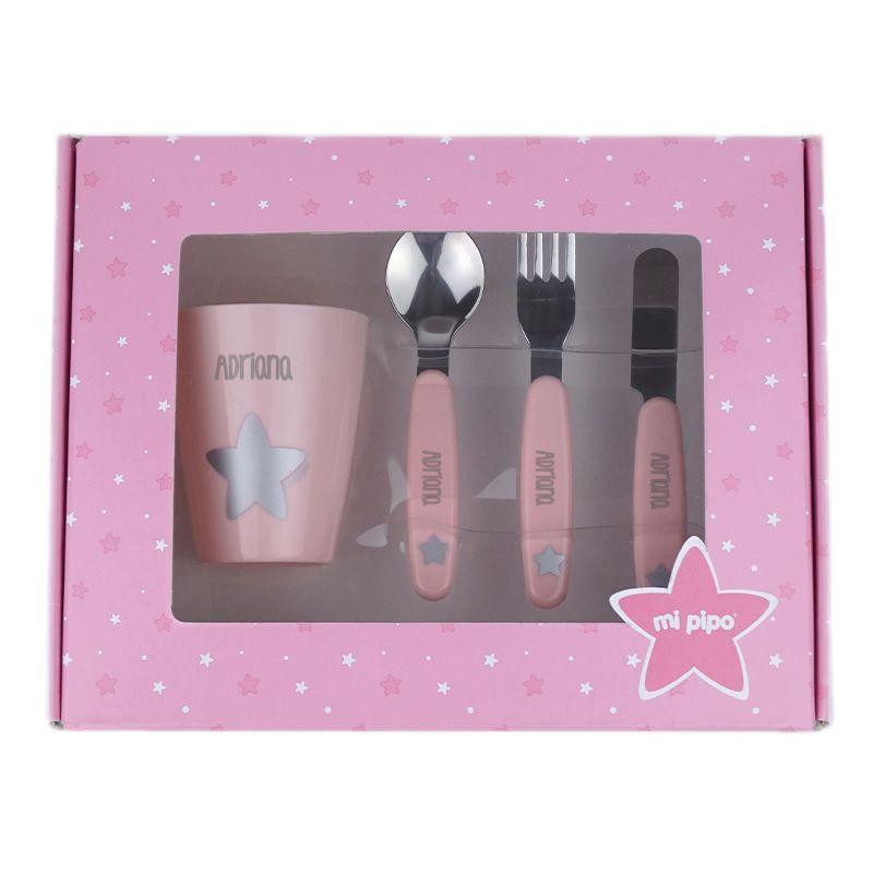 Vajilla Bebé Personalizada Mi Pipo Rosa - Nanetes #