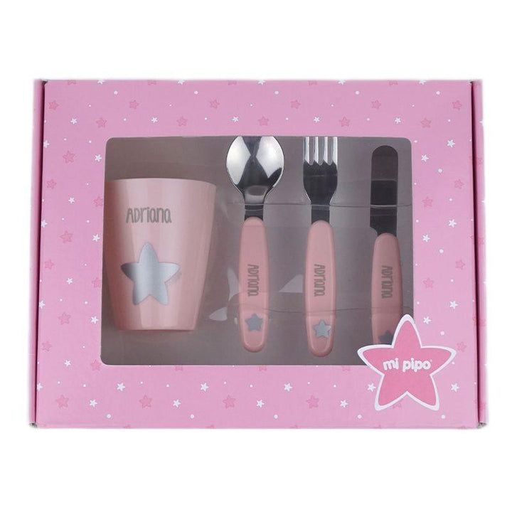Vajilla Bebé Personalizada Mi Pipo Rosa - Nanetes #