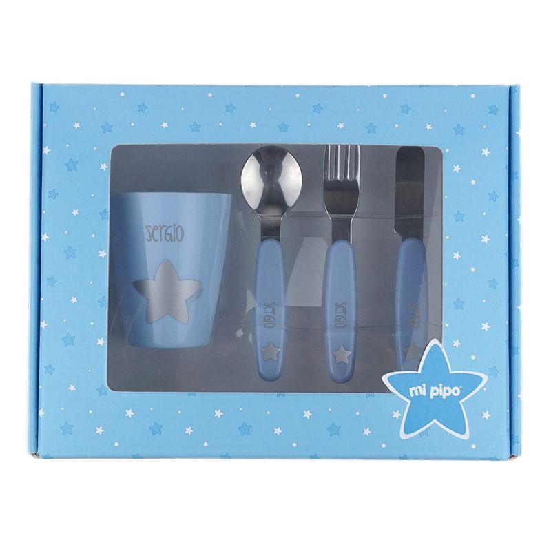 Vajilla Bebé Personalizada Mi Pipo Celeste - Nanetes #