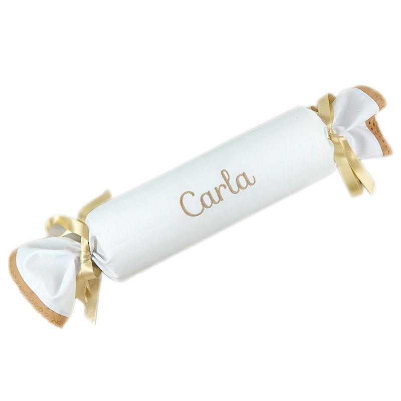 Cojín Caramelo Antivuelco Personalizado Bebé Mi Pipo Blanco/Beige - Nanetes #
