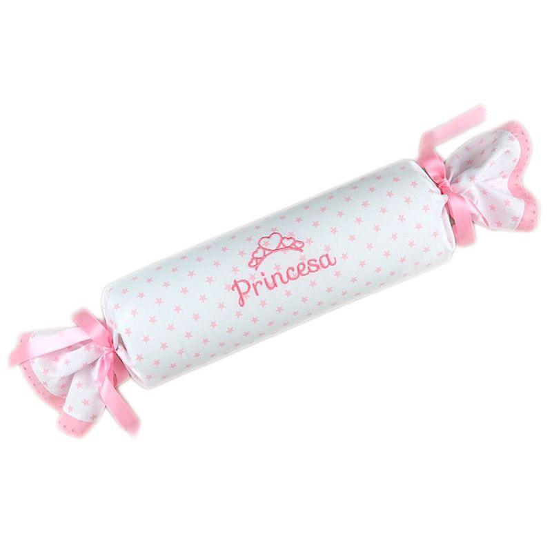 Cojín Caramelo Antivuelco Personalizado Bebé Mi Pipo Estrellas Rosa - Nanetes #