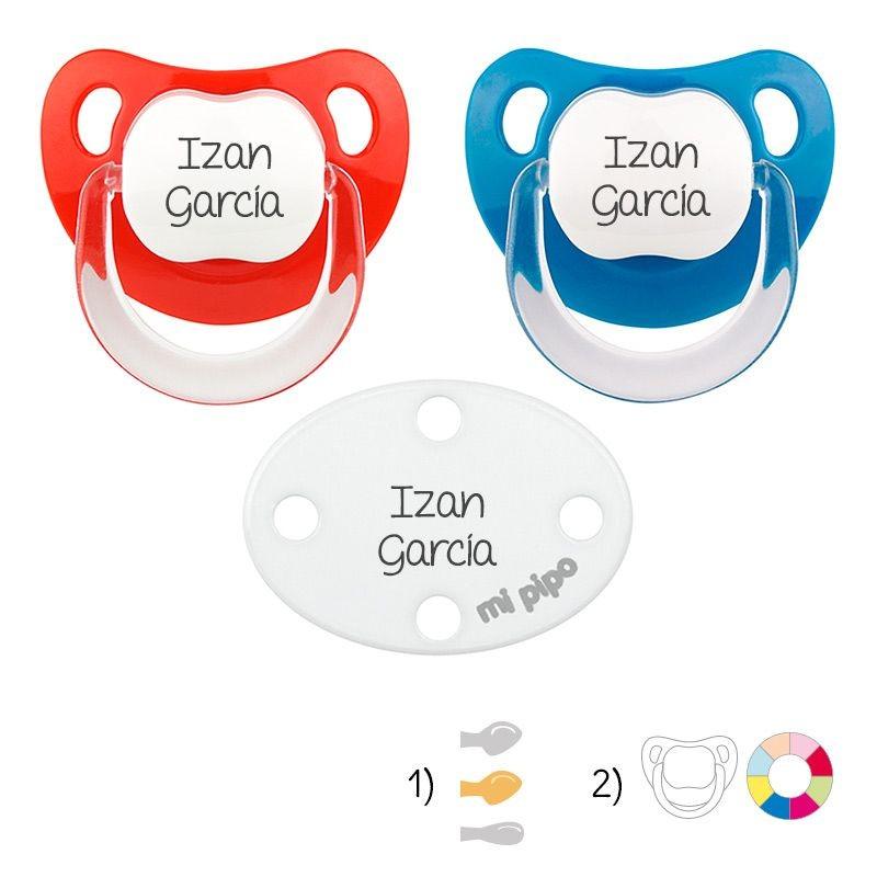 Chupetes Personalizados con Broche Chupetero Bebé Mi Pipo Colores - Nanetes #