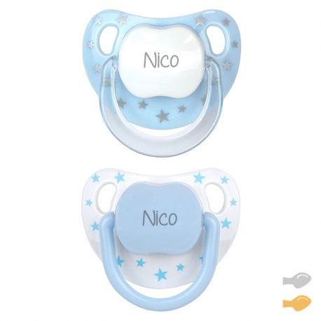 Chupetes Personalizados 2 uds. Bebé Baby Chic Azul Mi Pipo - Nanetes #
