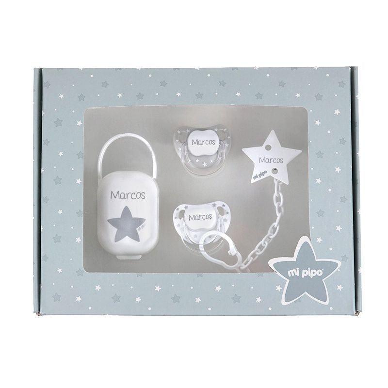 Caja Regalo Bebé Personalizada Imprescindibles Gris Mi Pipo - Nanetes #