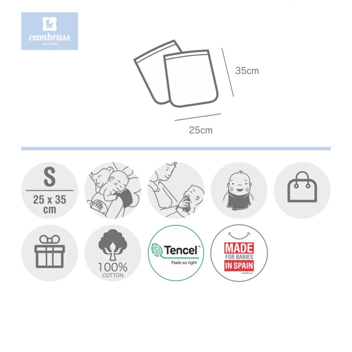 Toallas Secababas Bebé Cambrass Pic Rosa (x2 uds.) - Nanetes #