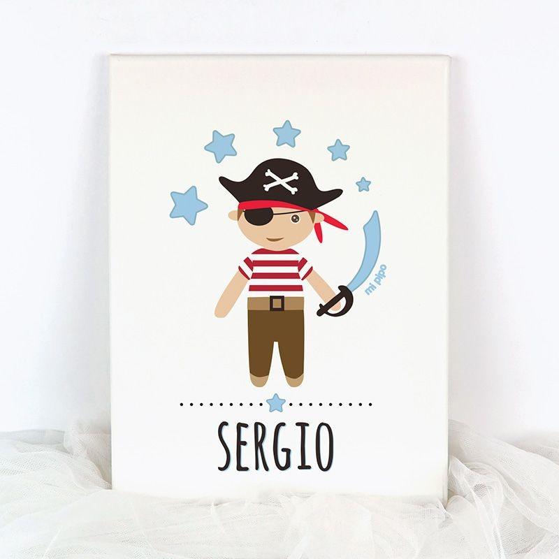 Lienzo Datos Nacimiento Bebé Pirata Mi Pipo - Nanetes #