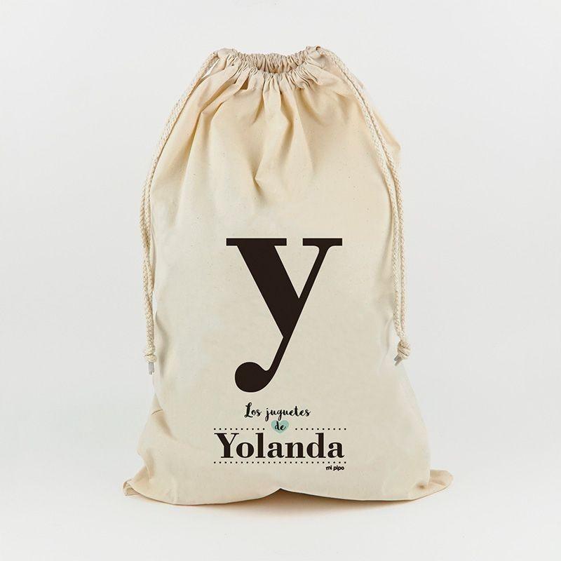 Saco Guarda Juguetes Personalizado Mi Pipo Inicial Negro - Nanetes #
