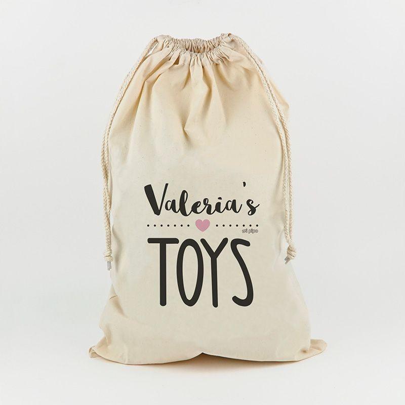 Saco Guarda Juguetes Personalizado Mi Pipo Toys Rosa - Nanetes #