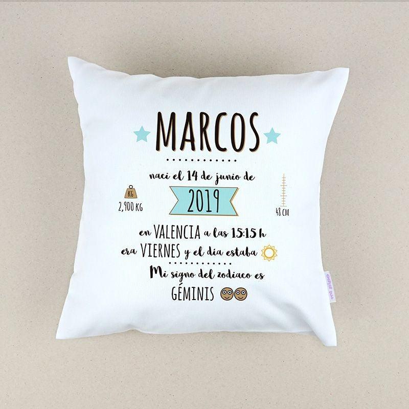 Cojín Personalizado Datos Nacimiento Bebé Mi Pipo Completo - Nanetes #