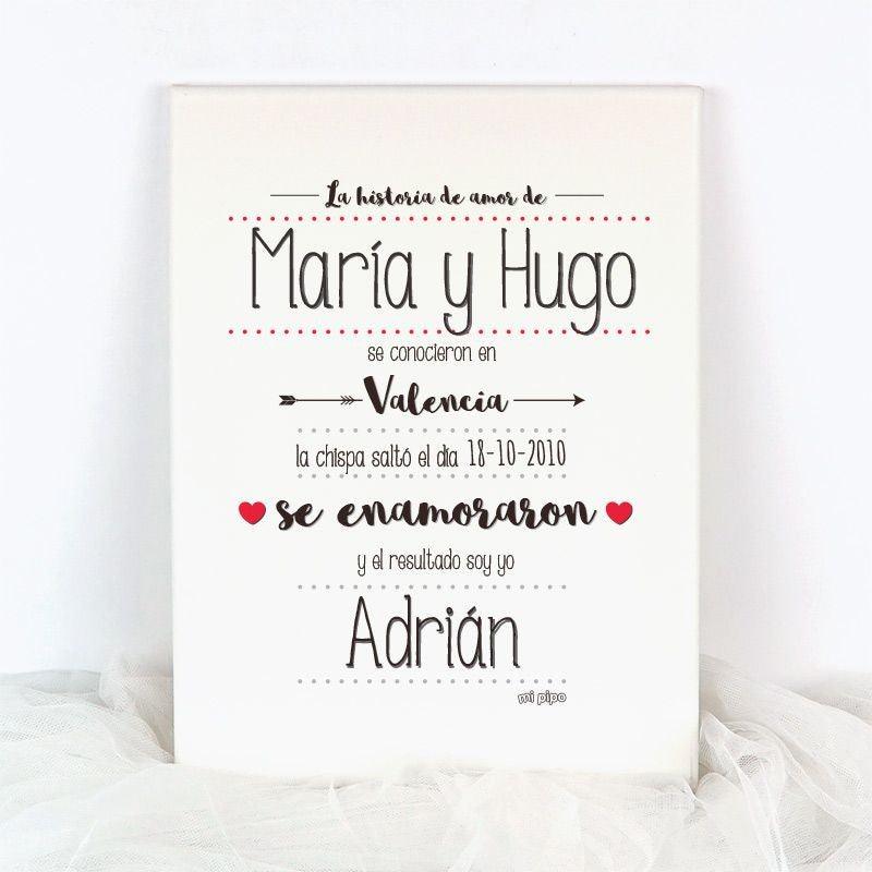 Lienzo San Valentín Personalizado Mi Pipo Historia de Amor - Nanetes #