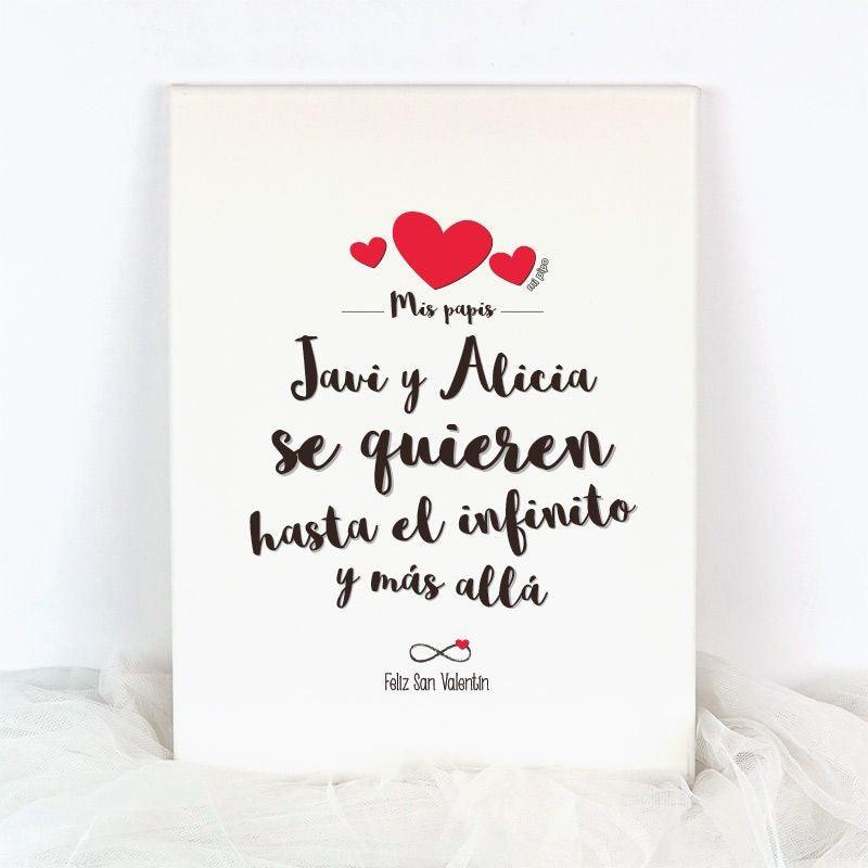 Lienzo San Valentín Personalizado Mi Pipo Mis Papis se quieren - Nanetes #