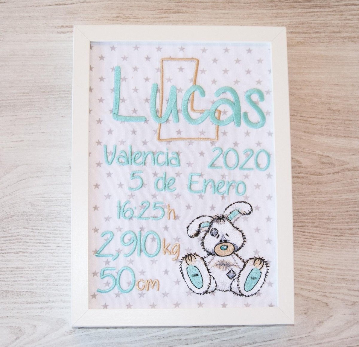 Cuadro Nacimiento Personalizado Bebé Nanetes Colección Conejito - Nanetes