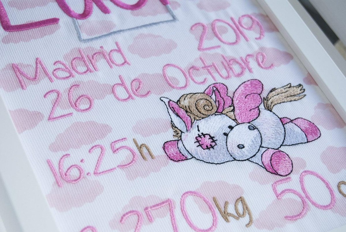 Cuadro Nacimiento Personalizado Bebé Nanetes Colección Pegaso - Nanetes