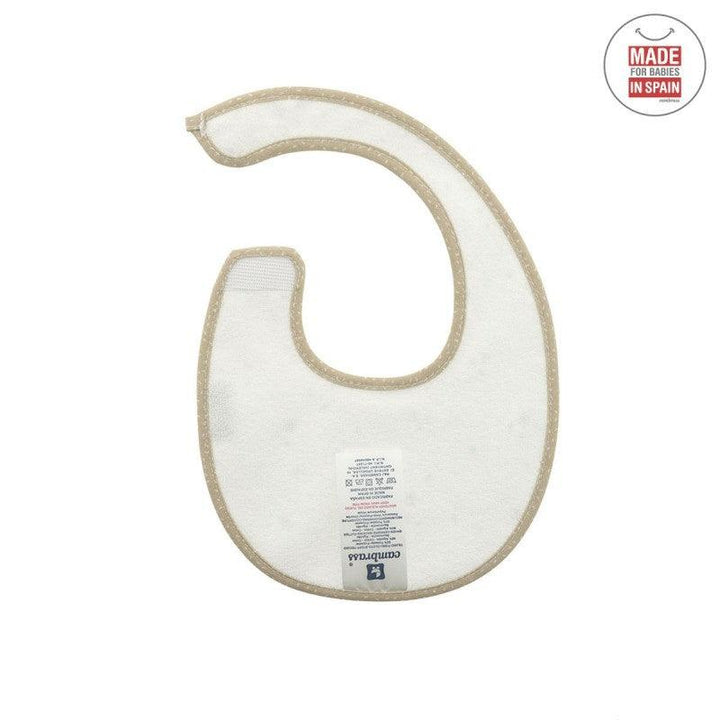 Babero Recien Nacido Cambrass Impermeable Algodón Sky Beige Redondo - Nanetes #