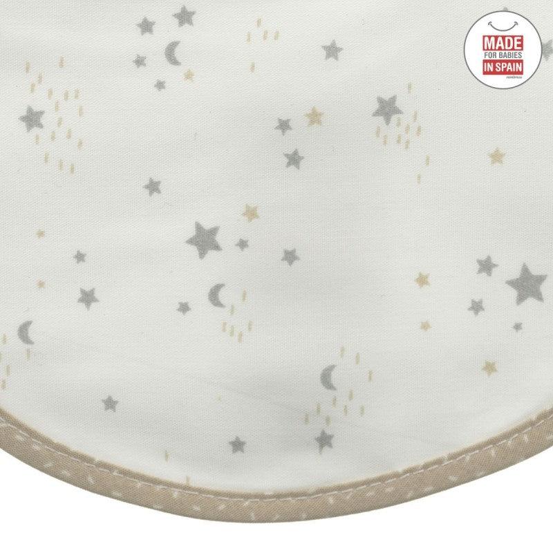 Babero Recien Nacido Cambrass Impermeable Algodón Sky Beige Redondo - Nanetes #