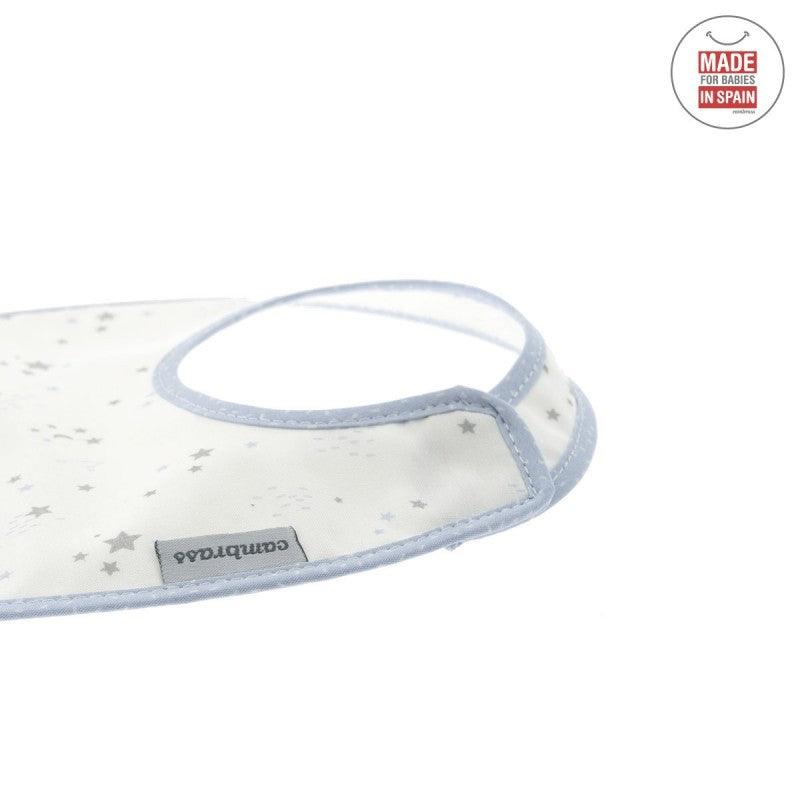 Babero Recien Nacido Cambrass Impermeable Algodón Sky Celeste Redondo - Nanetes #