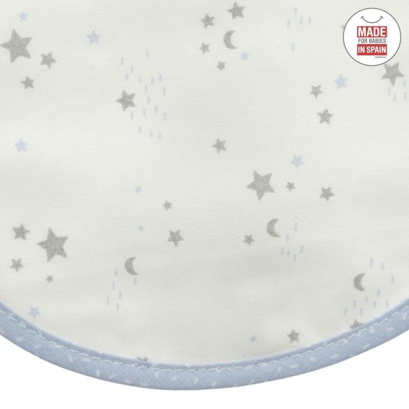 Babero Recien Nacido Cambrass Impermeable Algodón Sky Celeste Redondo - Nanetes #