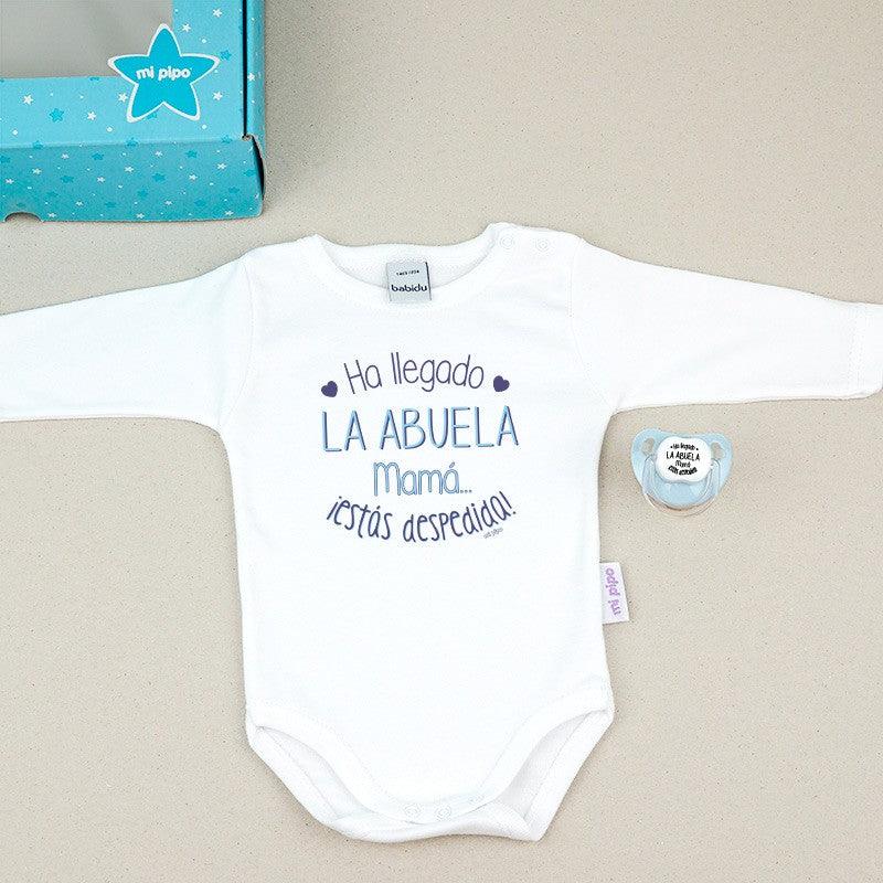 Caja Regalo Bebé Body con Chupete Ha llegado la Abuela Mi Pipo - Nanetes #