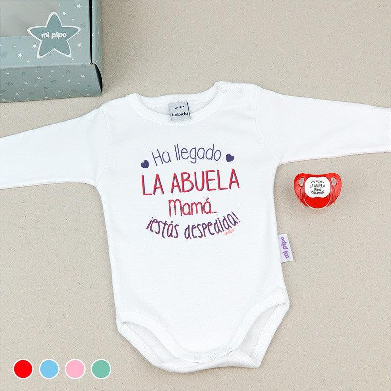 Caja Regalo Bebé Body con Chupete Ha llegado la Abuela Mi Pipo - Nanetes #