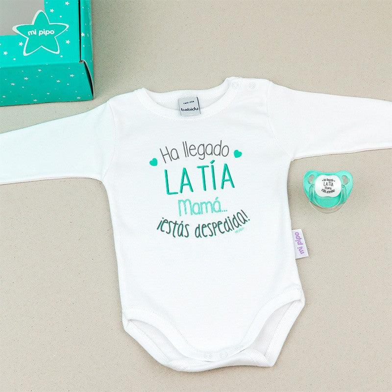 Caja Regalo Bebé Body con Chupete Ha llegado la Tía Mi Pipo - Nanetes #