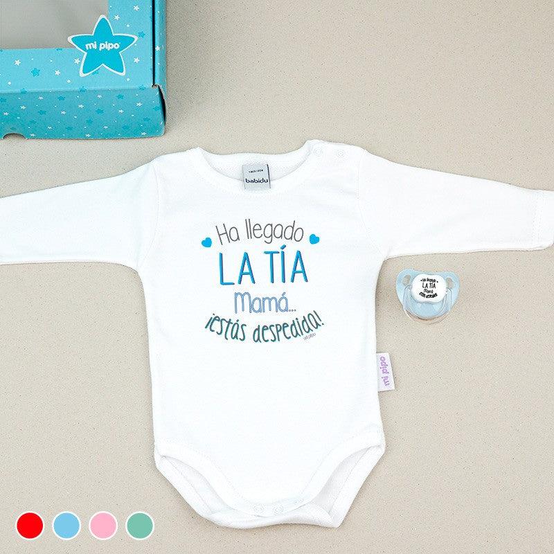 Caja Regalo Bebé Body con Chupete Ha llegado la Tía Mi Pipo - Nanetes #