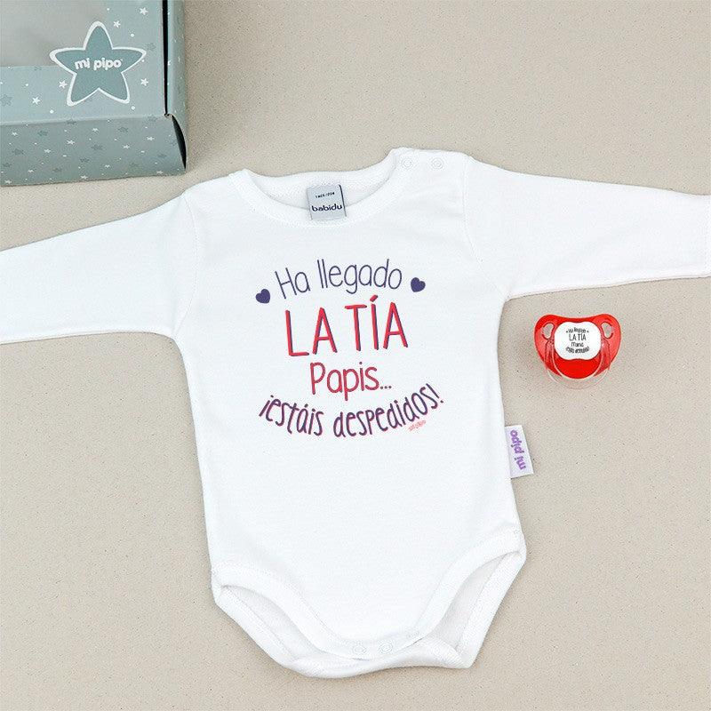 Caja Regalo Bebé Body con Chupete Ha llegado la Tía Mi Pipo - Nanetes #