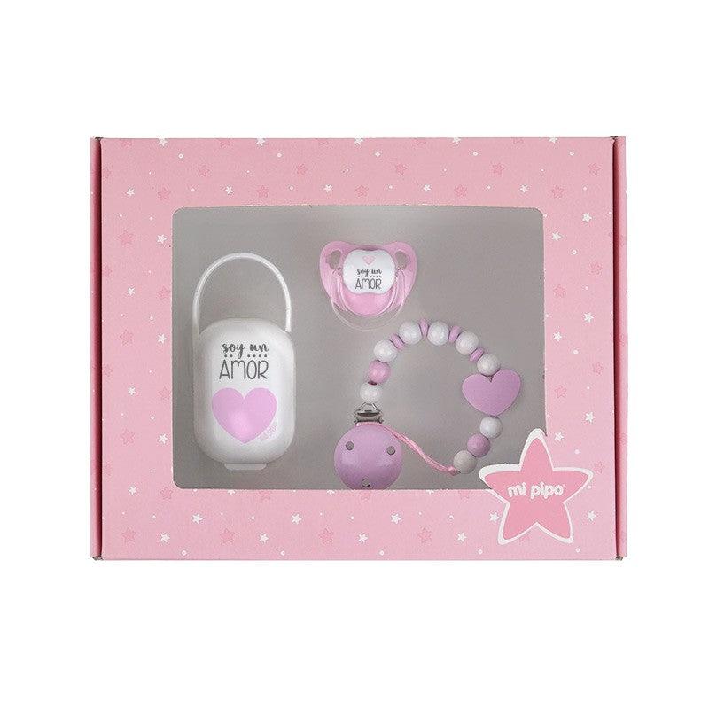 Caja Regalo Bebé Soy un Amor Rosa Mi Pipo - Nanetes #