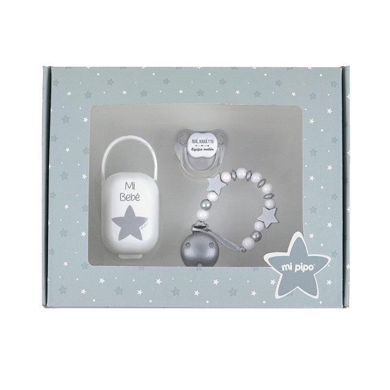 Caja Regalo Bebé Mi Bebé Gris Mi Pipo - Nanetes #