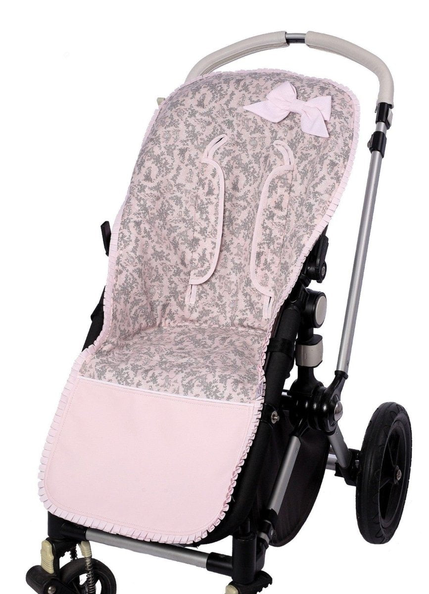 Funda Colchoneta Silla Verano Toile Rosa Bordados Dominguez - Nanetes