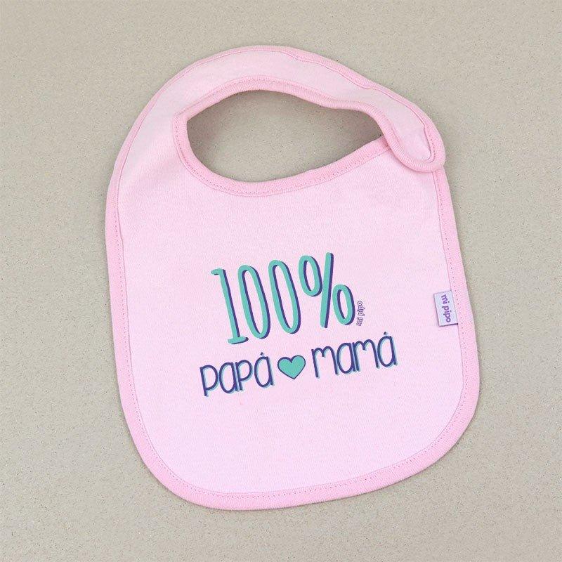 Babero Bebé Divertido 100% Papá y Mamá Mi Pipo - Nanetes #