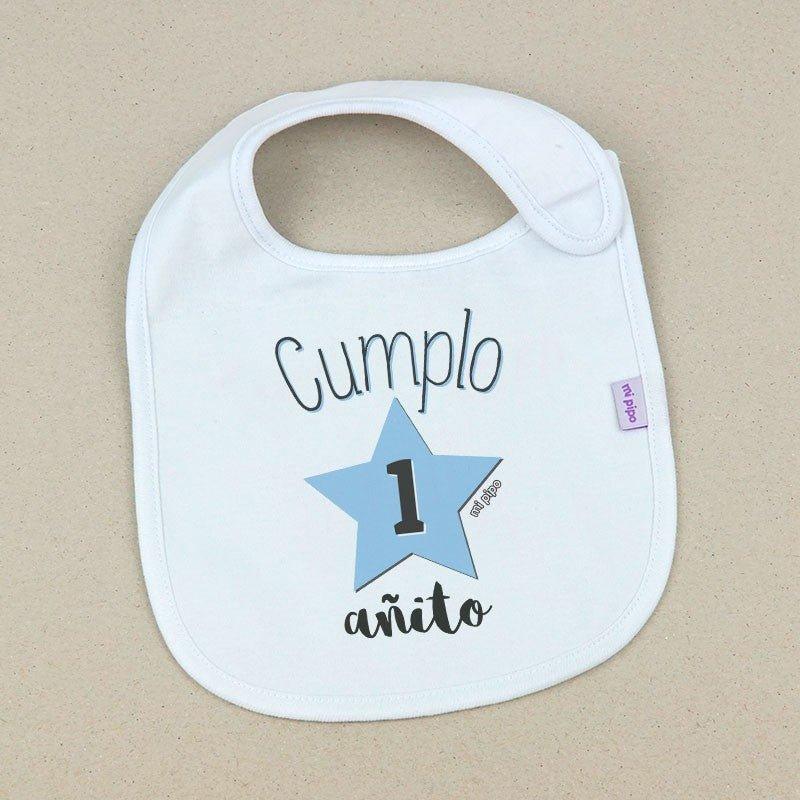 Babero Bebé Divertido Cumplo 1 añito Mi Pipo - Nanetes #
