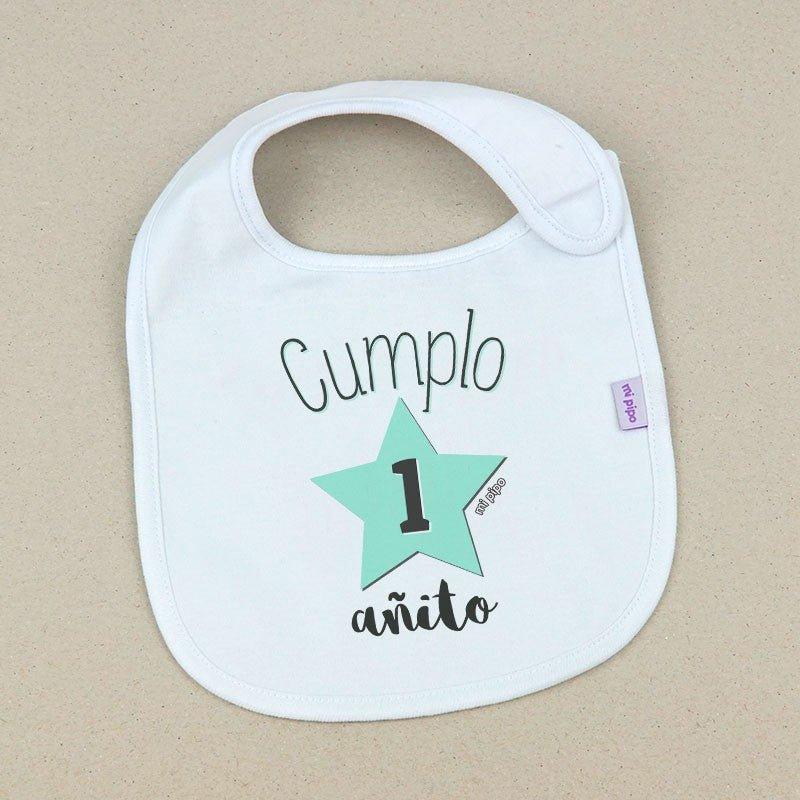 Babero Bebé Divertido Cumplo 1 añito Mi Pipo - Nanetes #