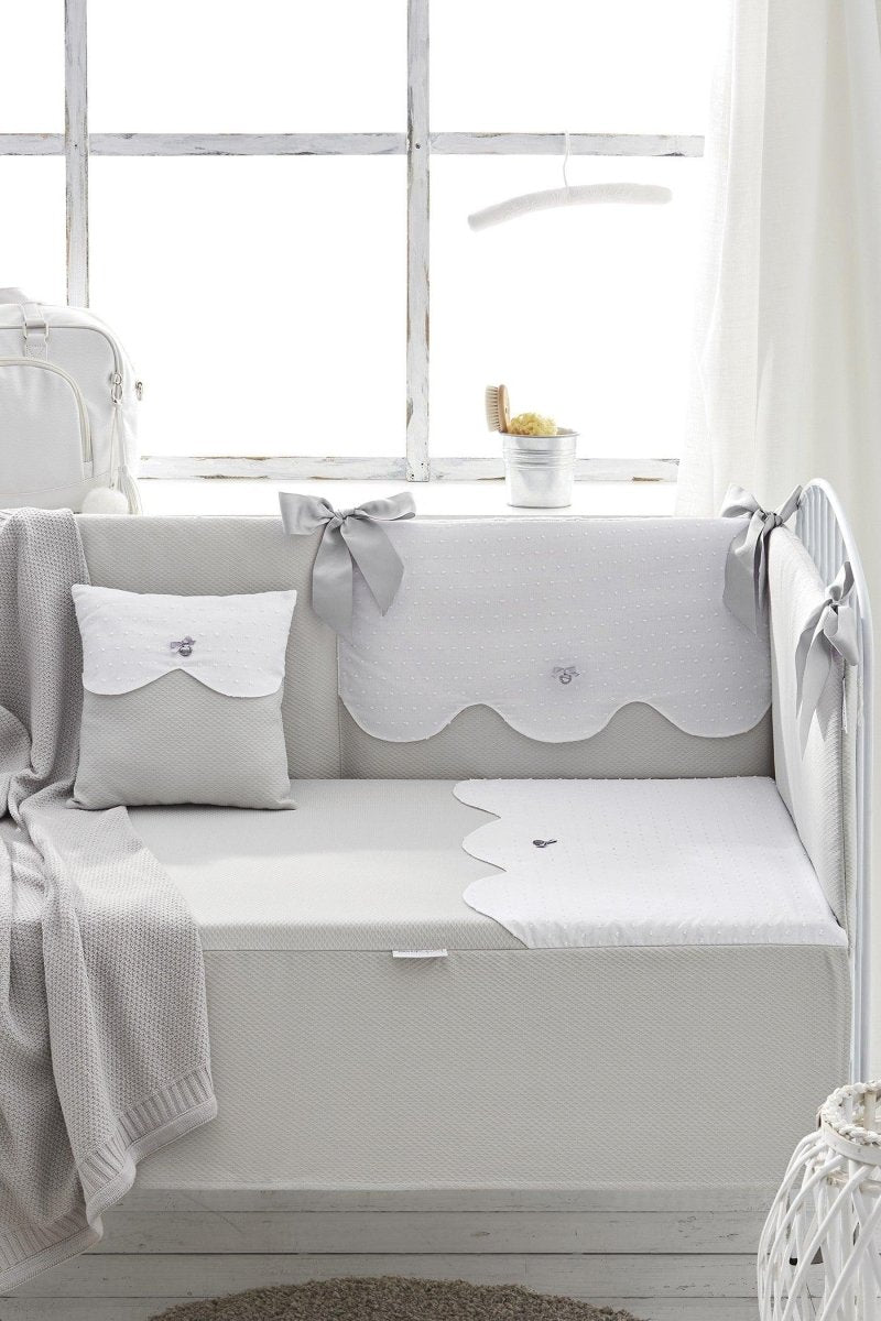 Edredón Cuna Bebé con Chichonera Toscana Gris Bimbi Class - Nanetes