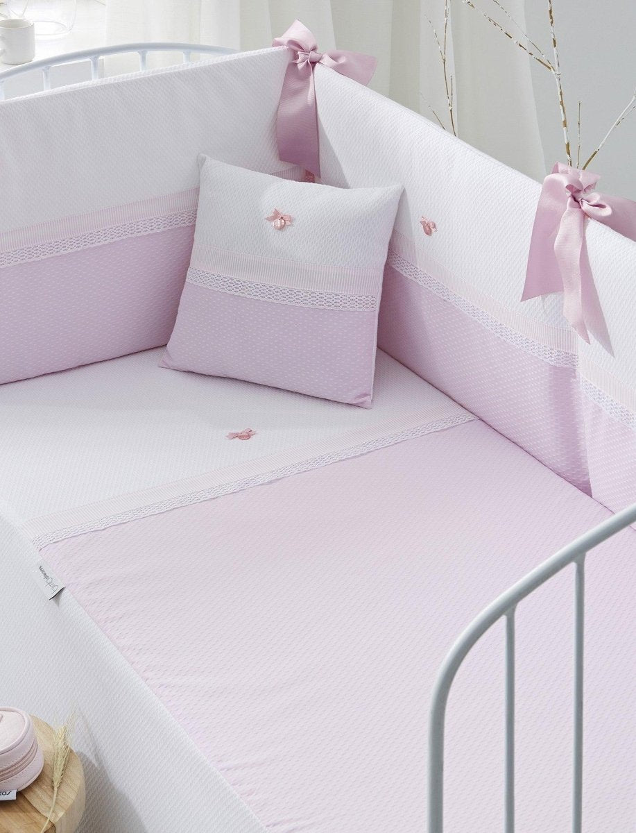 Edredón Cuna Bebé con Chichonera Venecia Rosa Bimbi Class - Nanetes