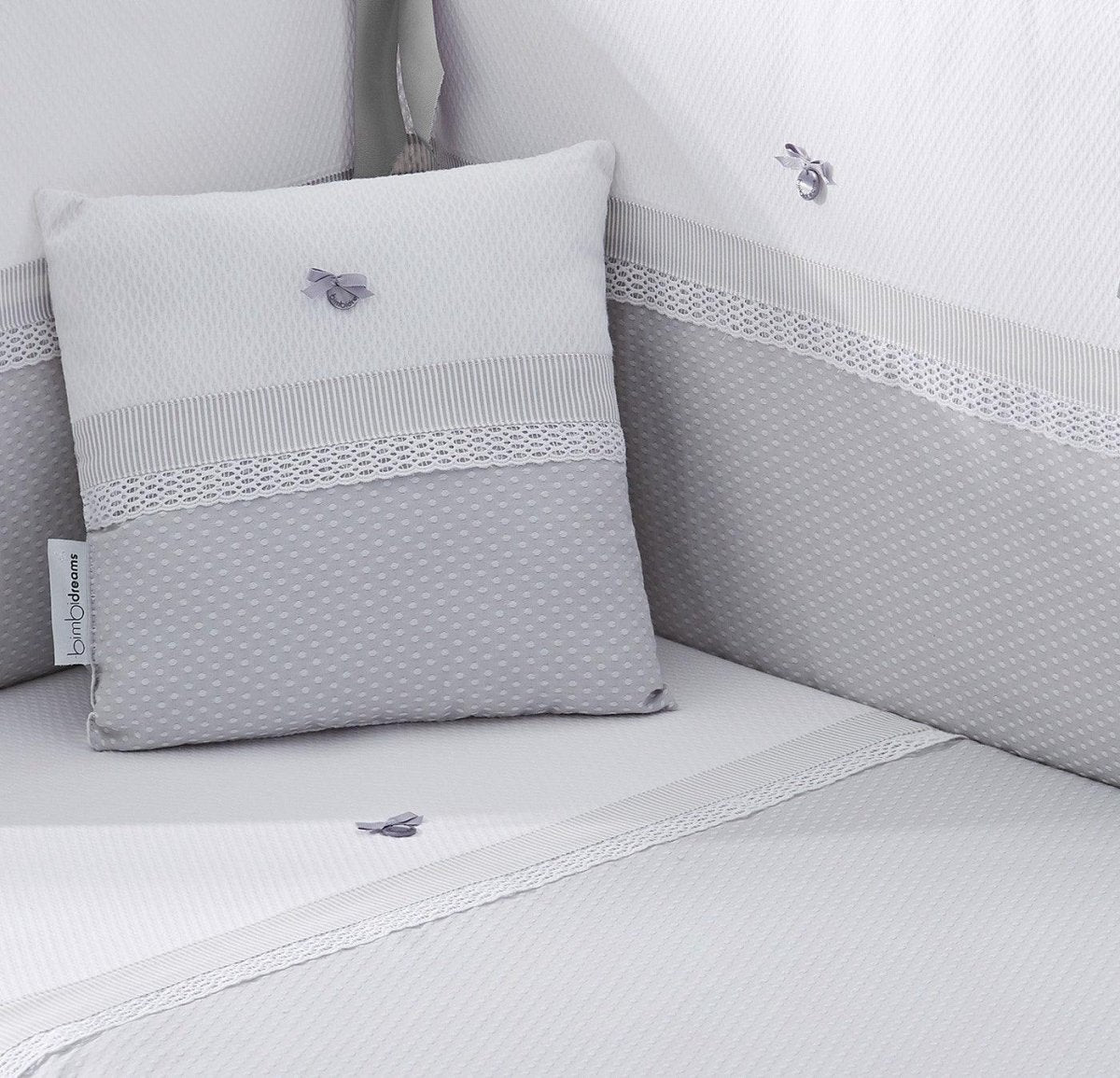 Edredón Cuna Bebé con Chichonera Venecia Gris Bimbi Class - Nanetes