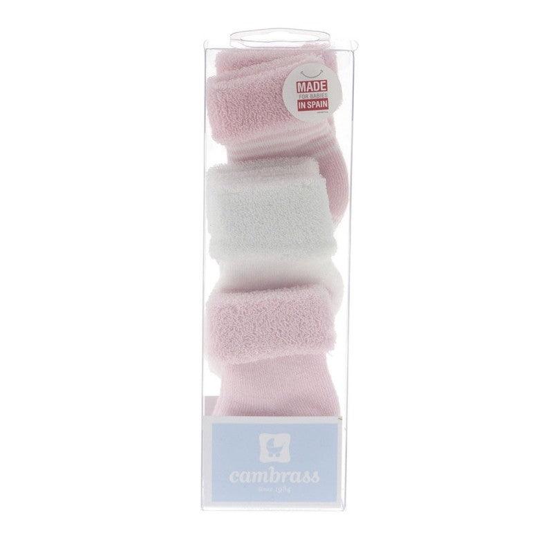 Set Calcetines Bebé Recién Nacido Cambrass Rosa Rayas - Nanetes #