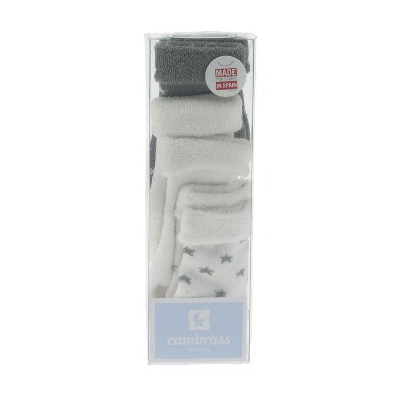 Set Calcetines Bebé Recién Nacido Cambrass Gris Estrellas - Nanetes #