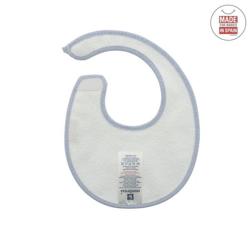 Babero Recien Nacido Cambrass Impermeable Algodón Sky Lluvia Azul Redondo - Nanetes #