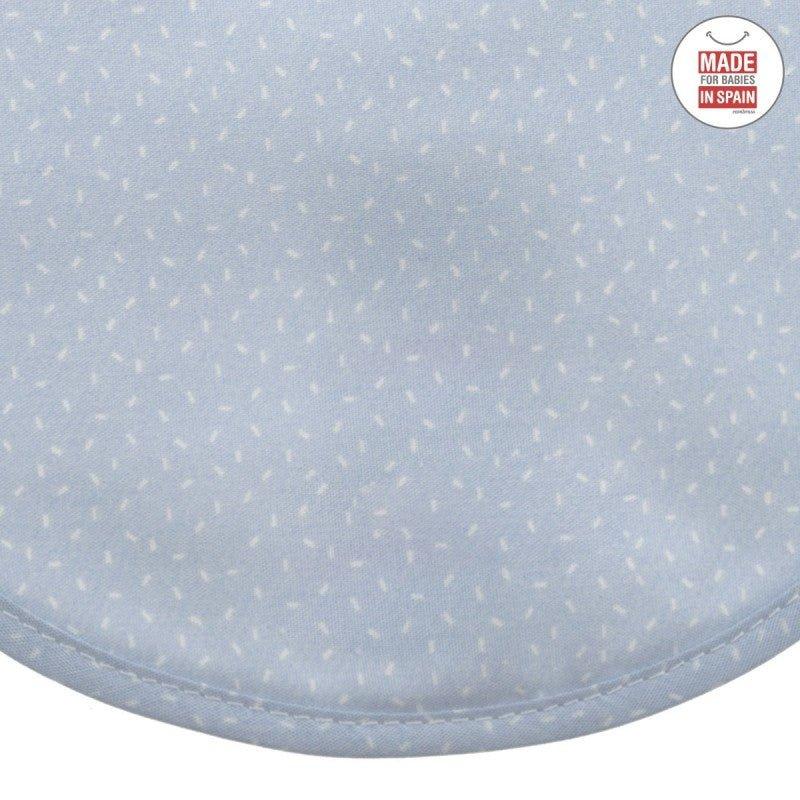 Babero Recien Nacido Cambrass Impermeable Algodón Sky Lluvia Azul Redondo - Nanetes #