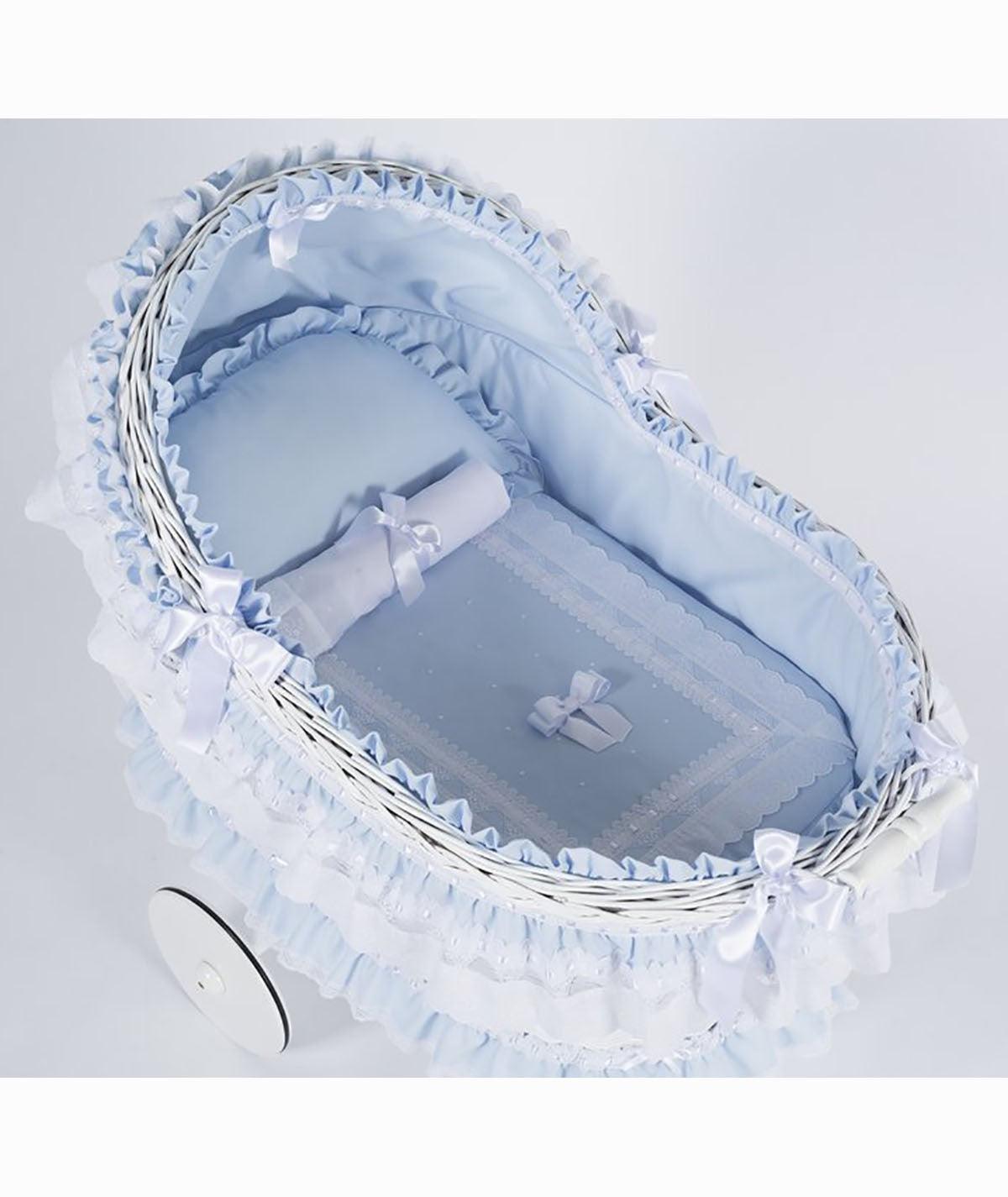 Moisés de Mimbre Piqué Royal Celeste - Nanetes