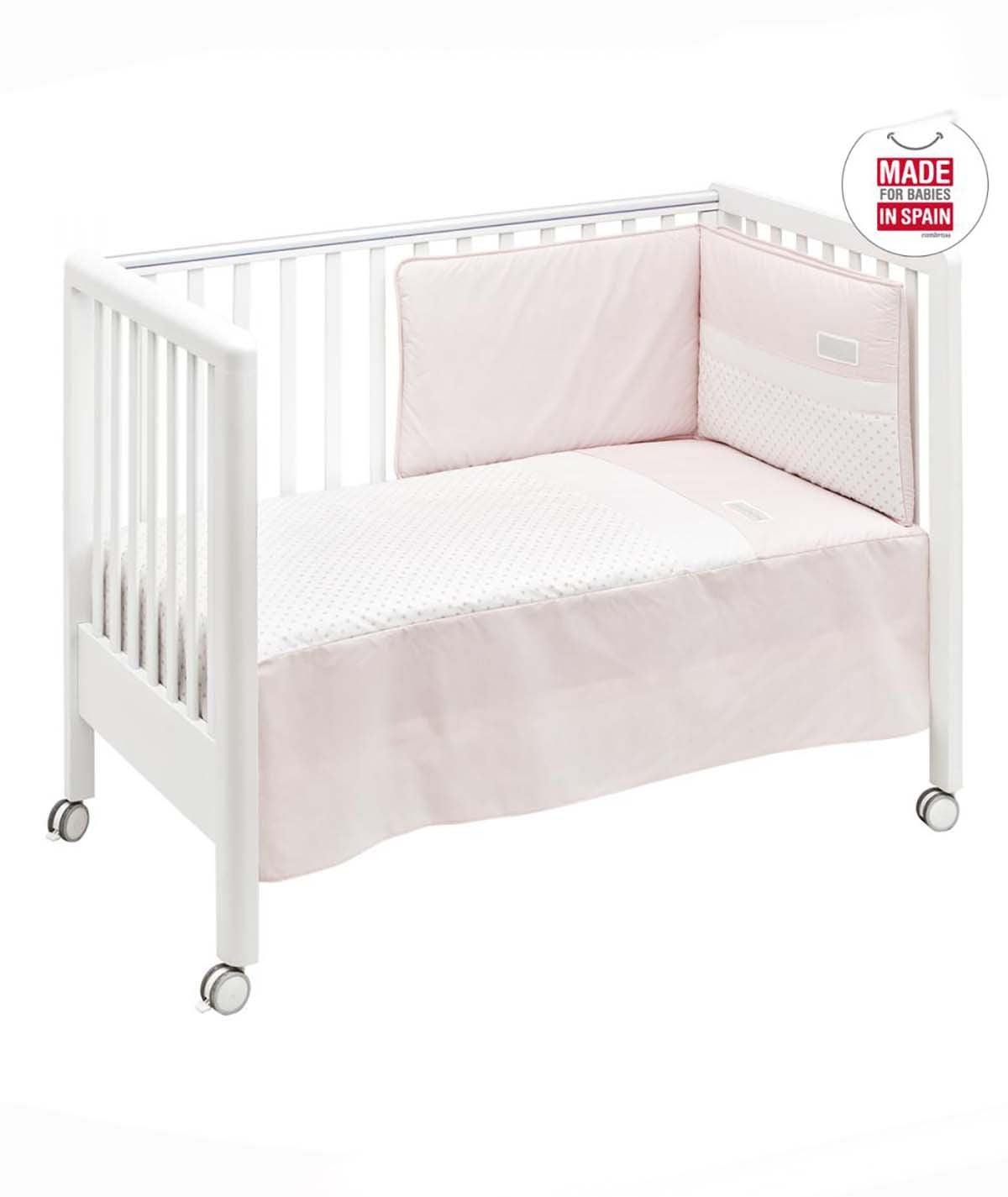 Colcha con Chichonera Protector Cuna Bebé Stars Rosa Cambrass - Nanetes #