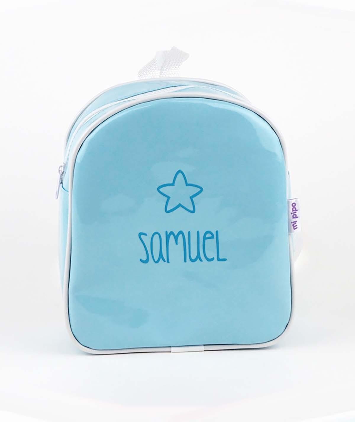 Mochila Personalizada Charol Azul Estrella Mi Pipo - Nanetes #